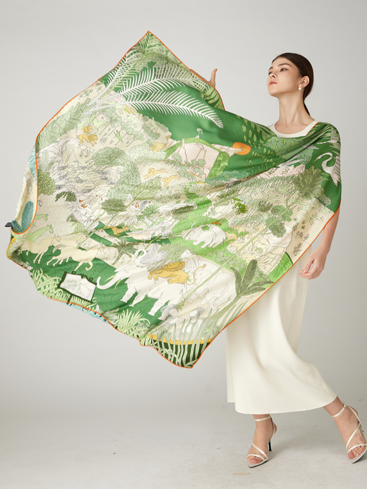 Winter Clothing Hong Kong - Double Faced Scarf Women Large Silk