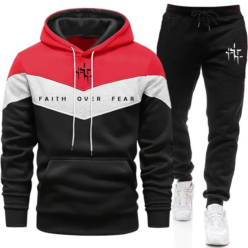 Faith Over Fear Men's Tracksui - Winter Clothes ulasan dan harga