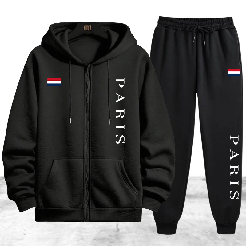 Paris Printing Men's Tracksuit - Winter Clothing Essentials ulasan dan harga