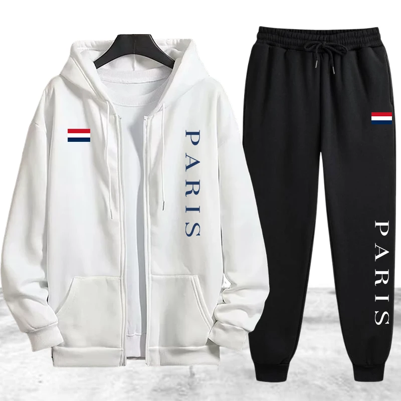 Paris Printing Men's Tracksuit - Winter Clothing Essentials ulasan dan harga
