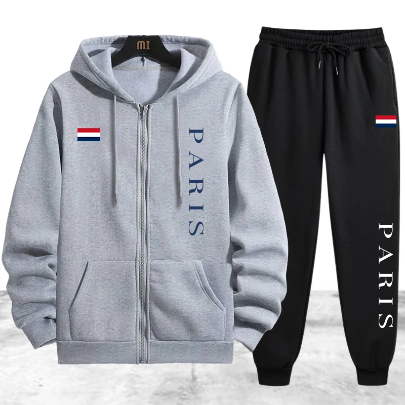 Paris Printing Men's Tracksuit - Winter Clothing Essentials ulasan dan harga