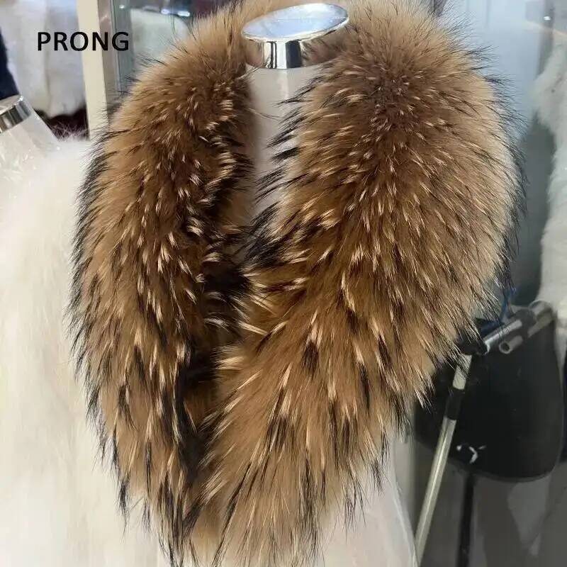 Natural Raccoon Fur Collar Rea - Winter Clothing Essentials ulasan dan harga