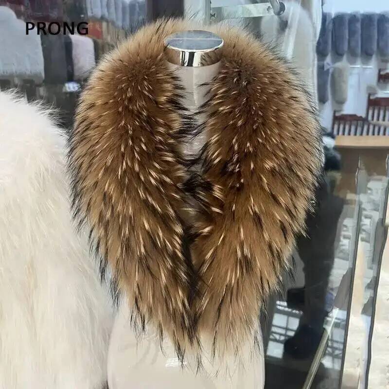 Natural Raccoon Fur Collar Rea - Winter Clothing Essentials ulasan dan harga