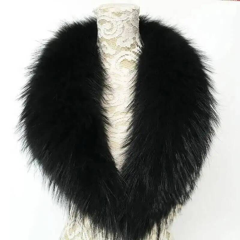 Natural Raccoon Fur Collar Rea - Winter Clothing Essentials ulasan dan harga