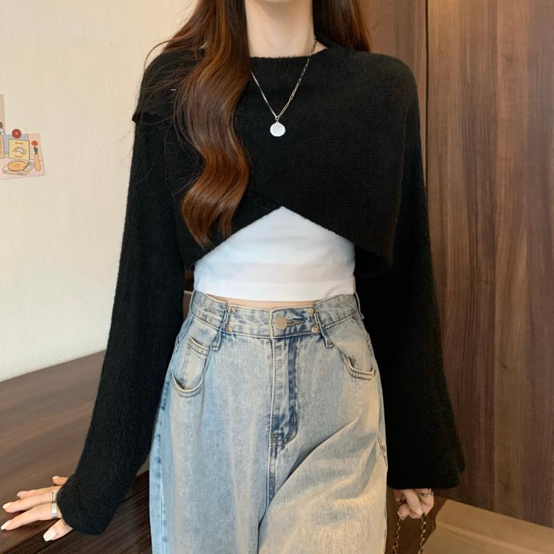 Women Crisscross Sweater Crop  - Winter Clothing Girls ulasan dan harga