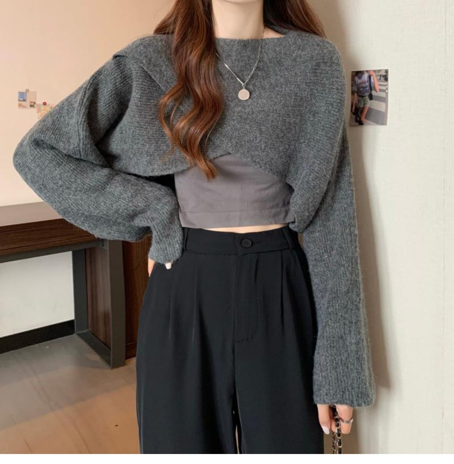 Women Crisscross Sweater Crop  - Winter Clothing Girls ulasan dan harga