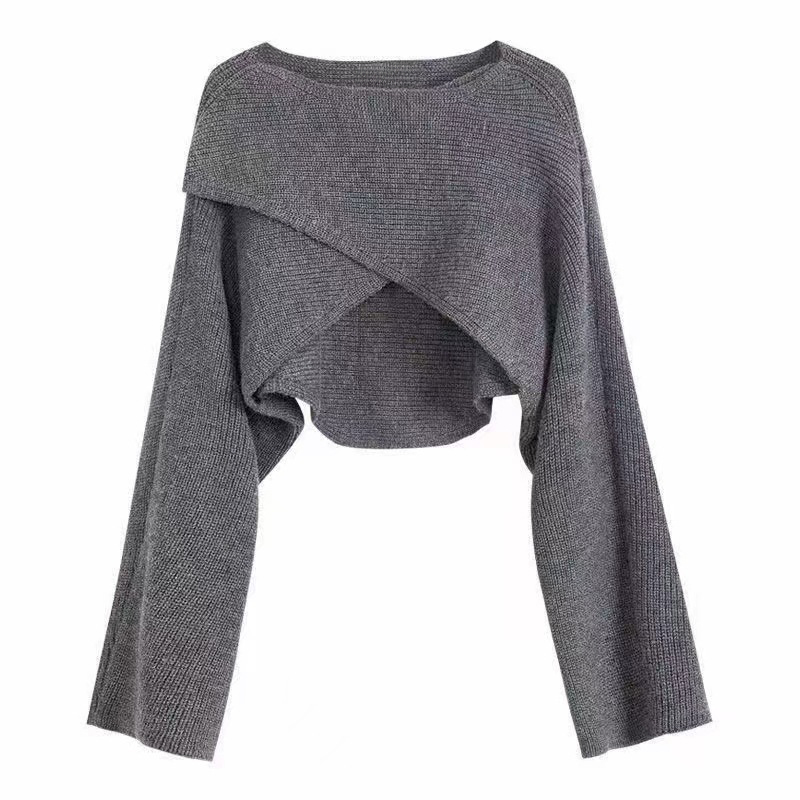 Women Crisscross Sweater Crop  - Winter Clothing Girls ulasan dan harga