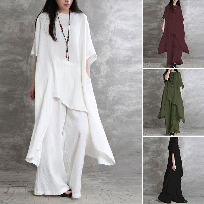 Women's Cotton Linen 2-piece S - Winter Clothing Girls ulasan dan harga