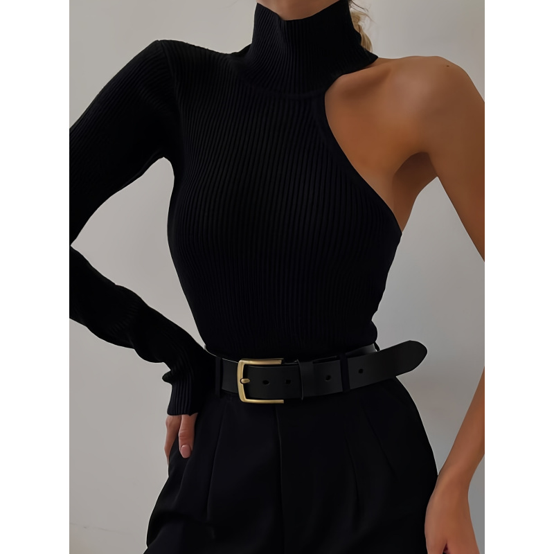Solid Asymmetric One Shoulder  - Winter Clothing Women'S ulasan dan harga