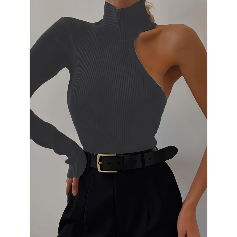 Solid Asymmetric One Shoulder  - Winter Clothing Women'S ulasan dan harga