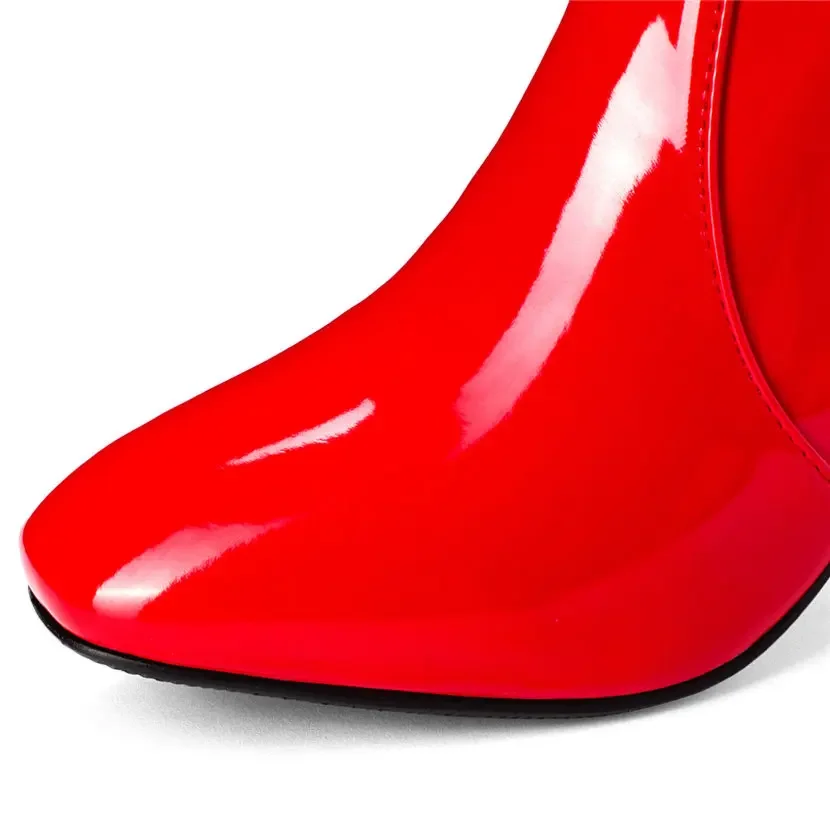 Red White Patent Leather Women - Winter Clothing Women'S ulasan dan harga