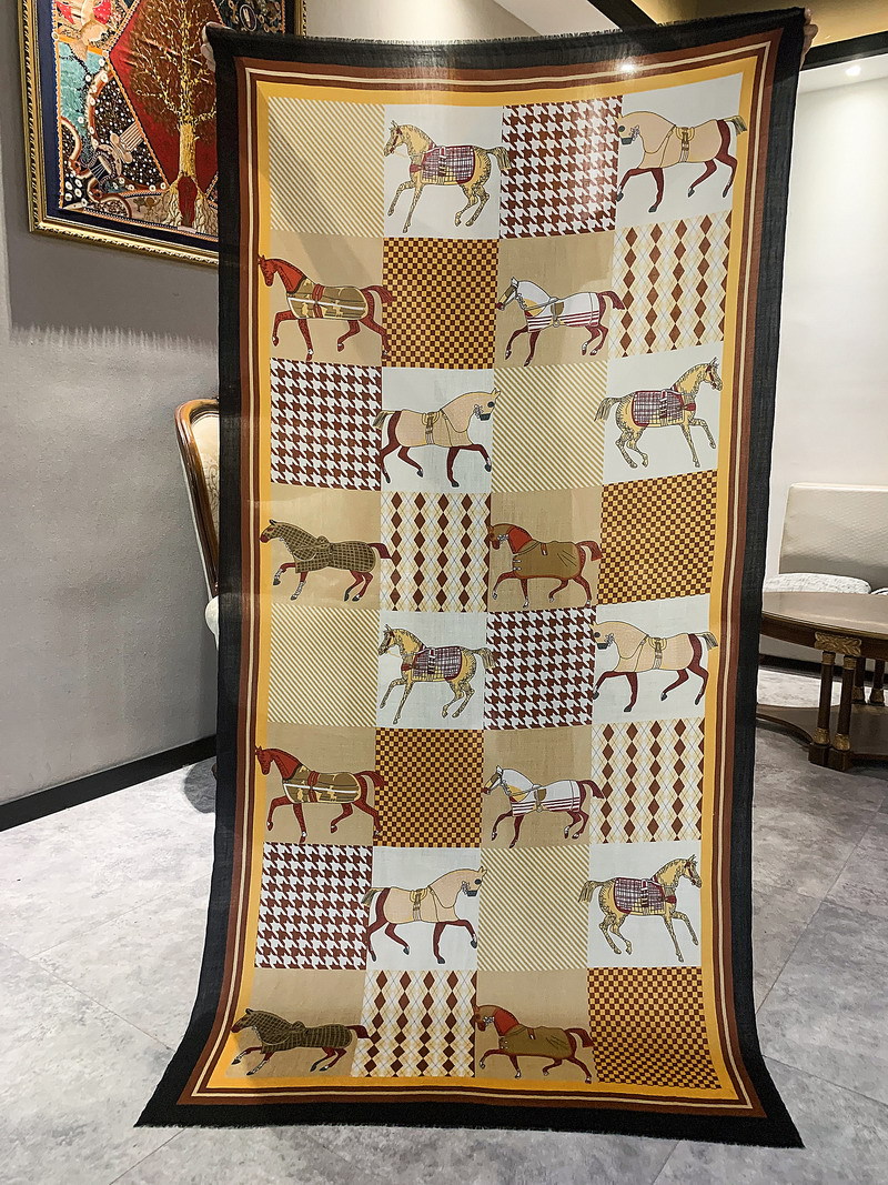 Horse Print Tassels Cashmere S - Winter Clothing Hong Kong ulasan dan harga