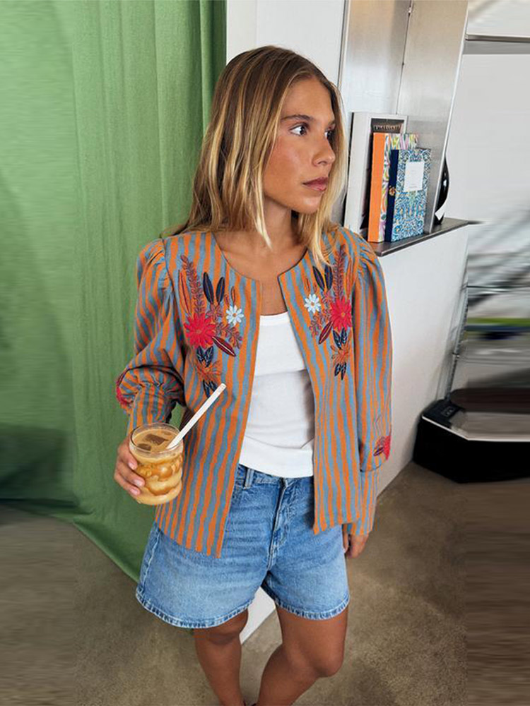 2026 Early Autumn Striped Flow - Winter Clothing Women'S ulasan dan harga