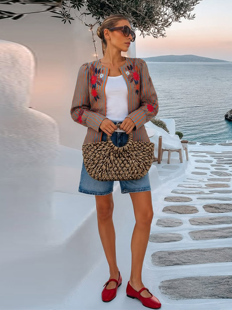 2026 Early Autumn Striped Flow - Winter Clothing Women'S ulasan dan harga
